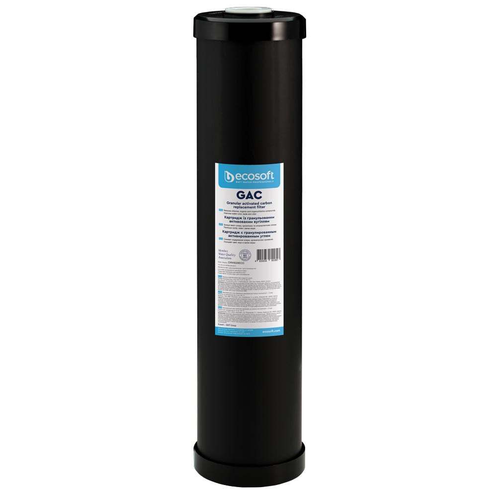 Ecosoft granular activated carbon water filter cartridge with coconut shell carbon for chlorine and odor removal