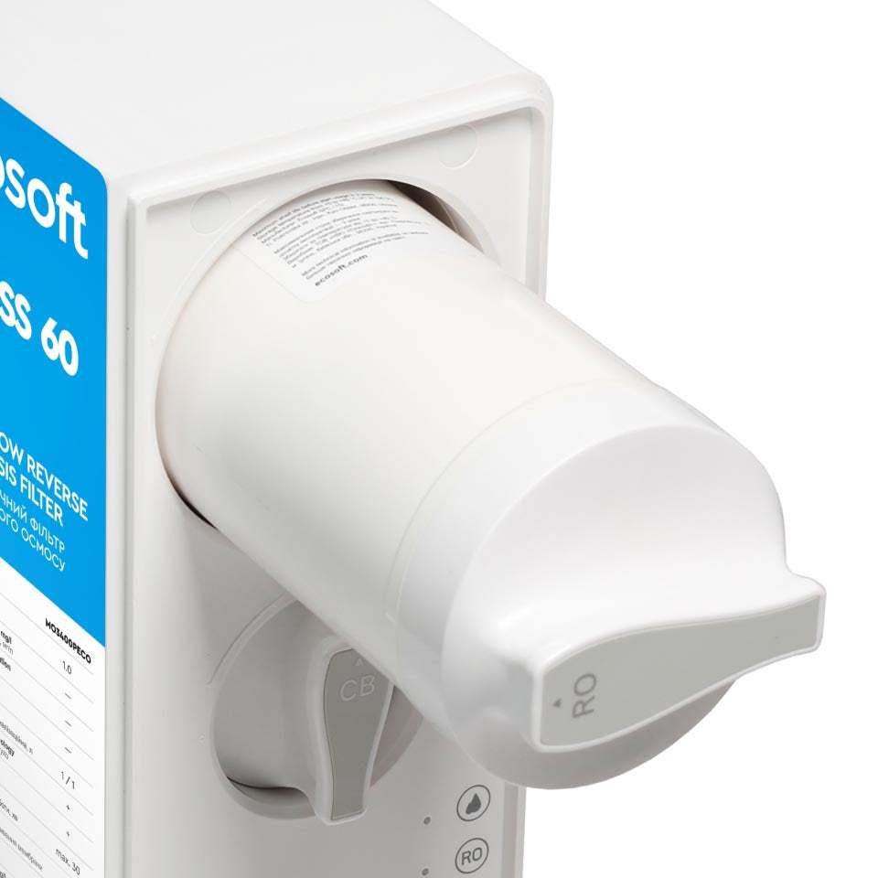 Ecosoft CROSS 60 Direct Flow RO water purifier system with compact design and advanced filtration technology