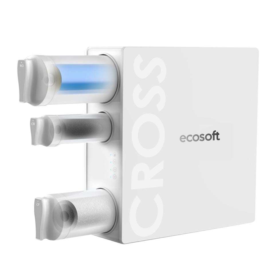 Ecosoft CROSS 60 Direct Flow RO water purifier with compact under-sink design and advanced filtration technology