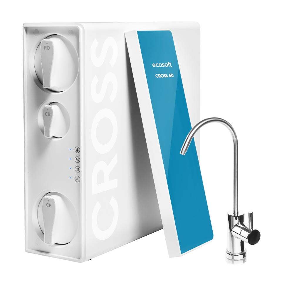 Ecosoft CROSS 60 Direct Flow RO System compact water purifier under sink with advanced filtration technology