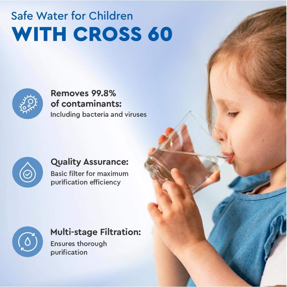 Ecosoft CROSS 60 Direct Flow RO System compact water purifier under sink with advanced filtration and LED indicators