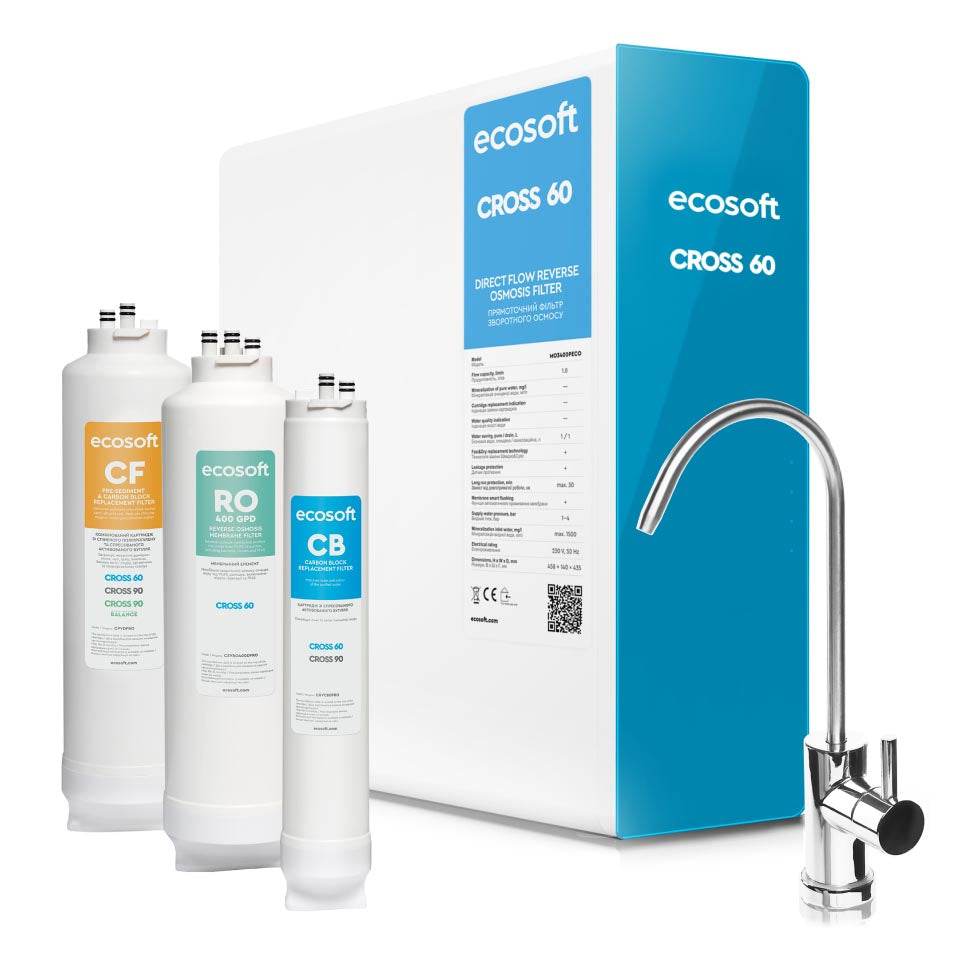 Ecosoft CROSS 60 Direct Flow RO System compact water purifier unit
