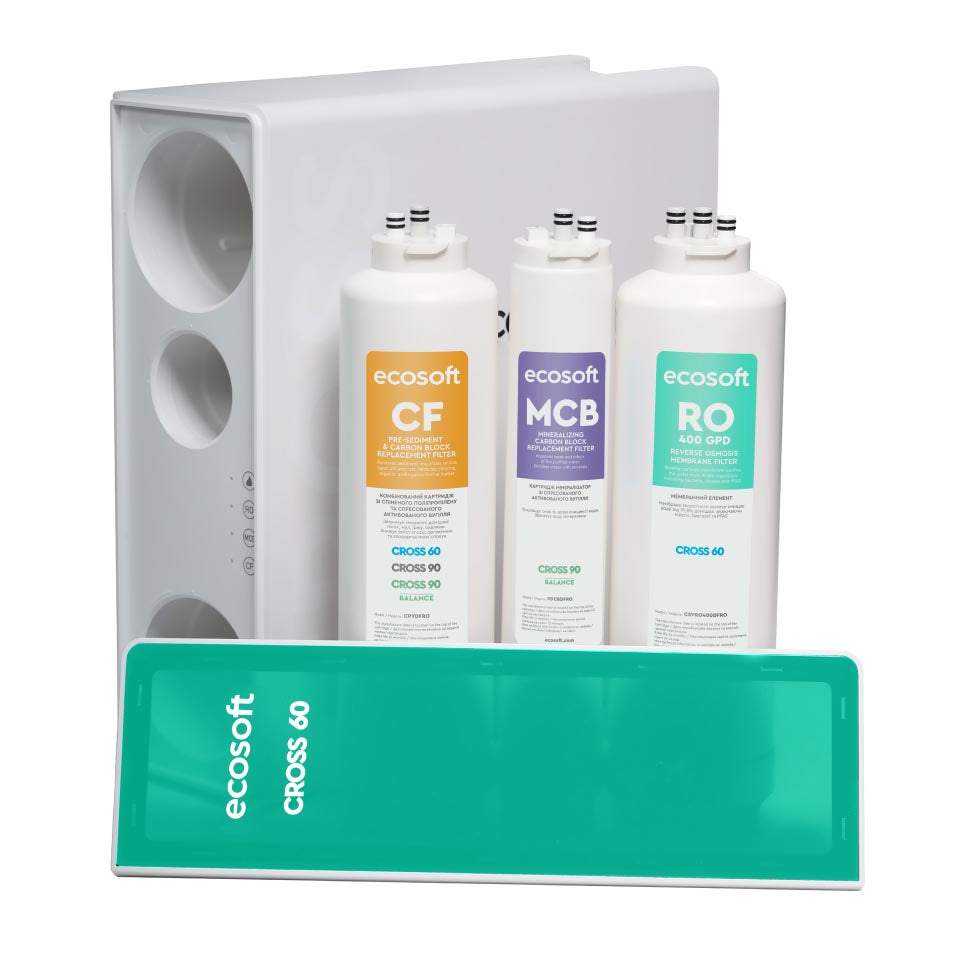 Ecosoft CROSS 90 Balance Direct Flow RO System under-sink water purifier with smart LED indicators and mineral enrichment