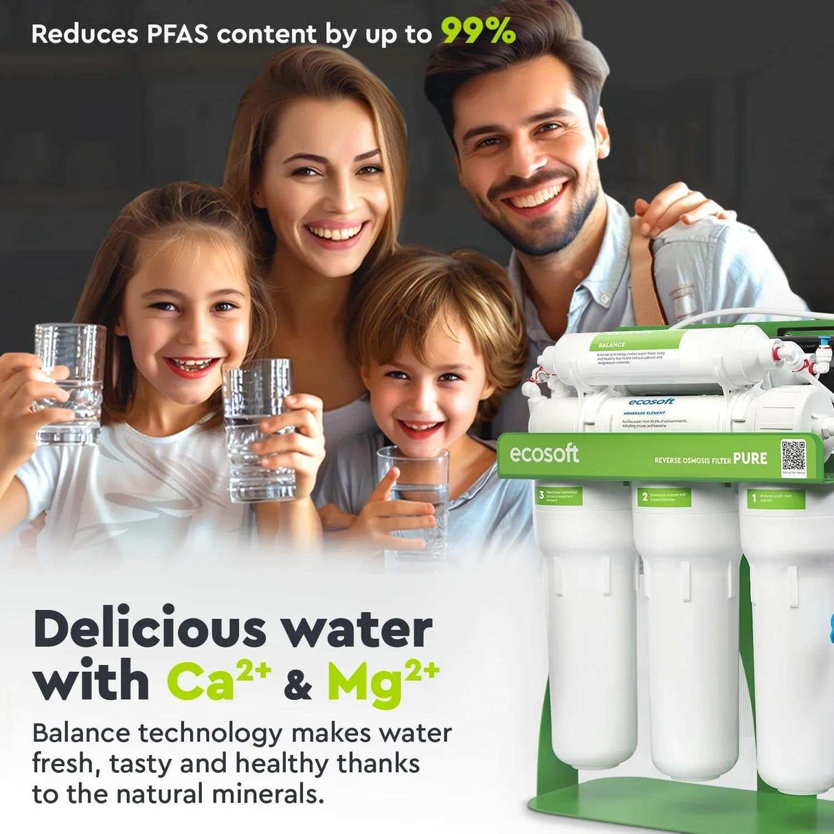 Ecosoft PURE Balance RO System with Pump