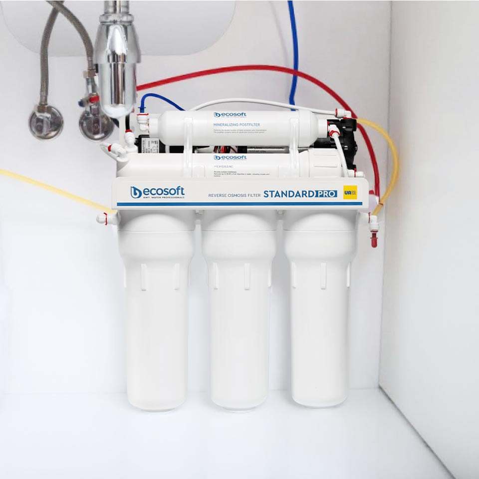 Ecosoft STANDARD PRO RO System with built-in pump for low-pressure water purification