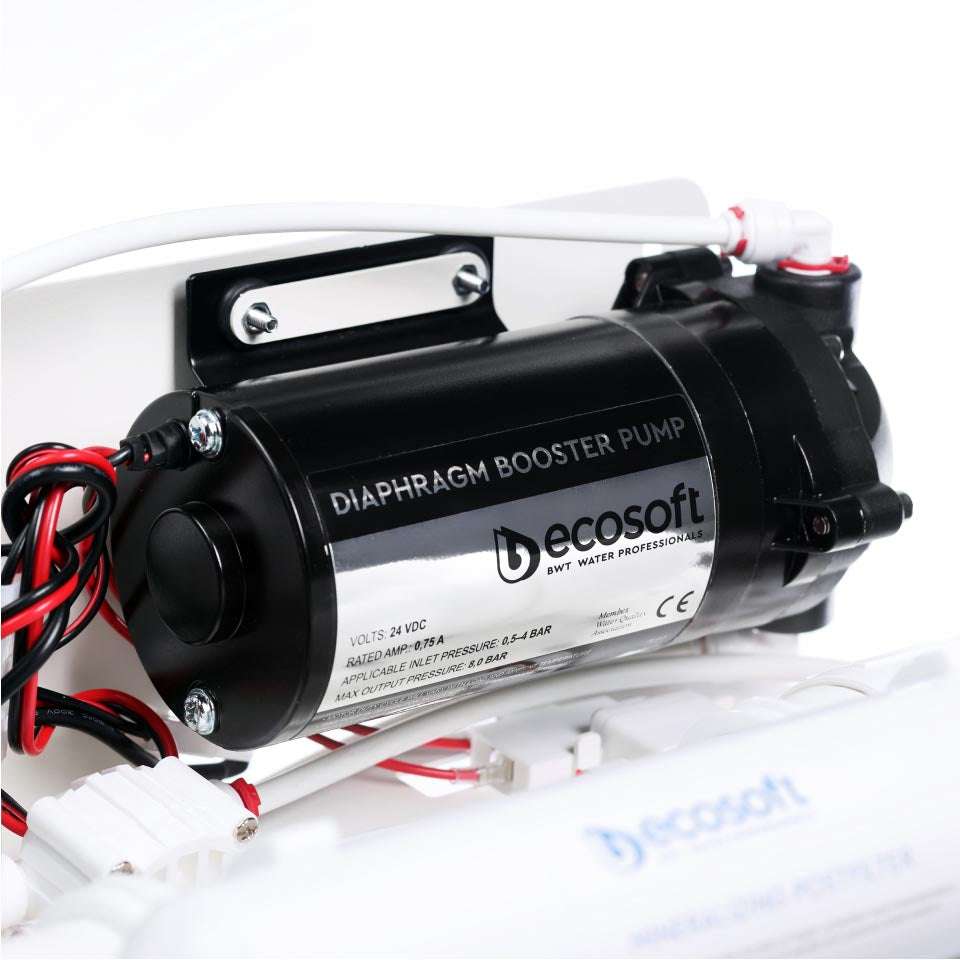 Ecosoft STANDARD PRO RO System with Pump on Metal Rack