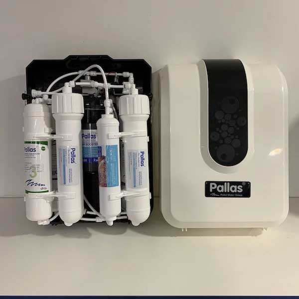 Pallas Enjoy Slim DF Reverse Osmosis System, Pumped – advanced water filtration system with sleek, compact design.