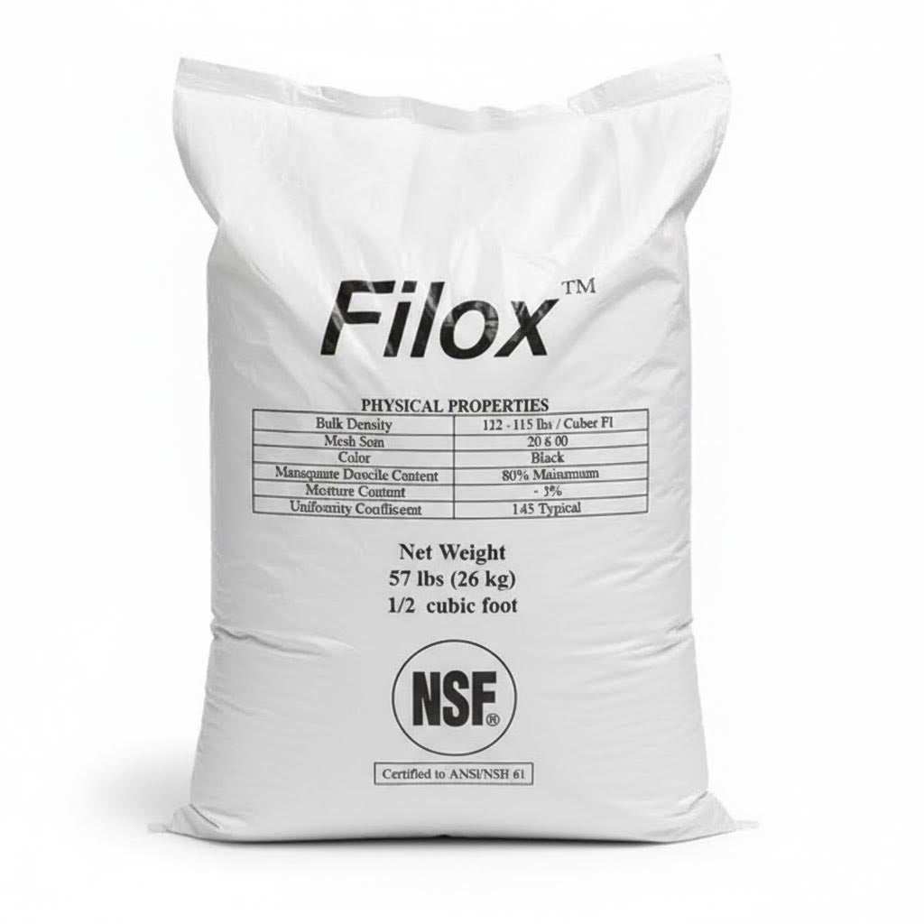 Filox-R iron manganese hydrogen sulfide removal media 1/2 cubic foot container