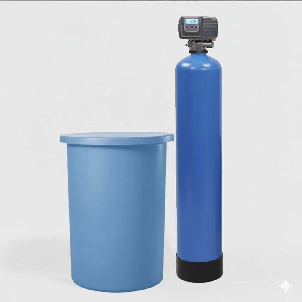 Fleck 5600 SXT Simplex Meter Controlled Softener kit with valve and resin tank for water softening 3/4" connection