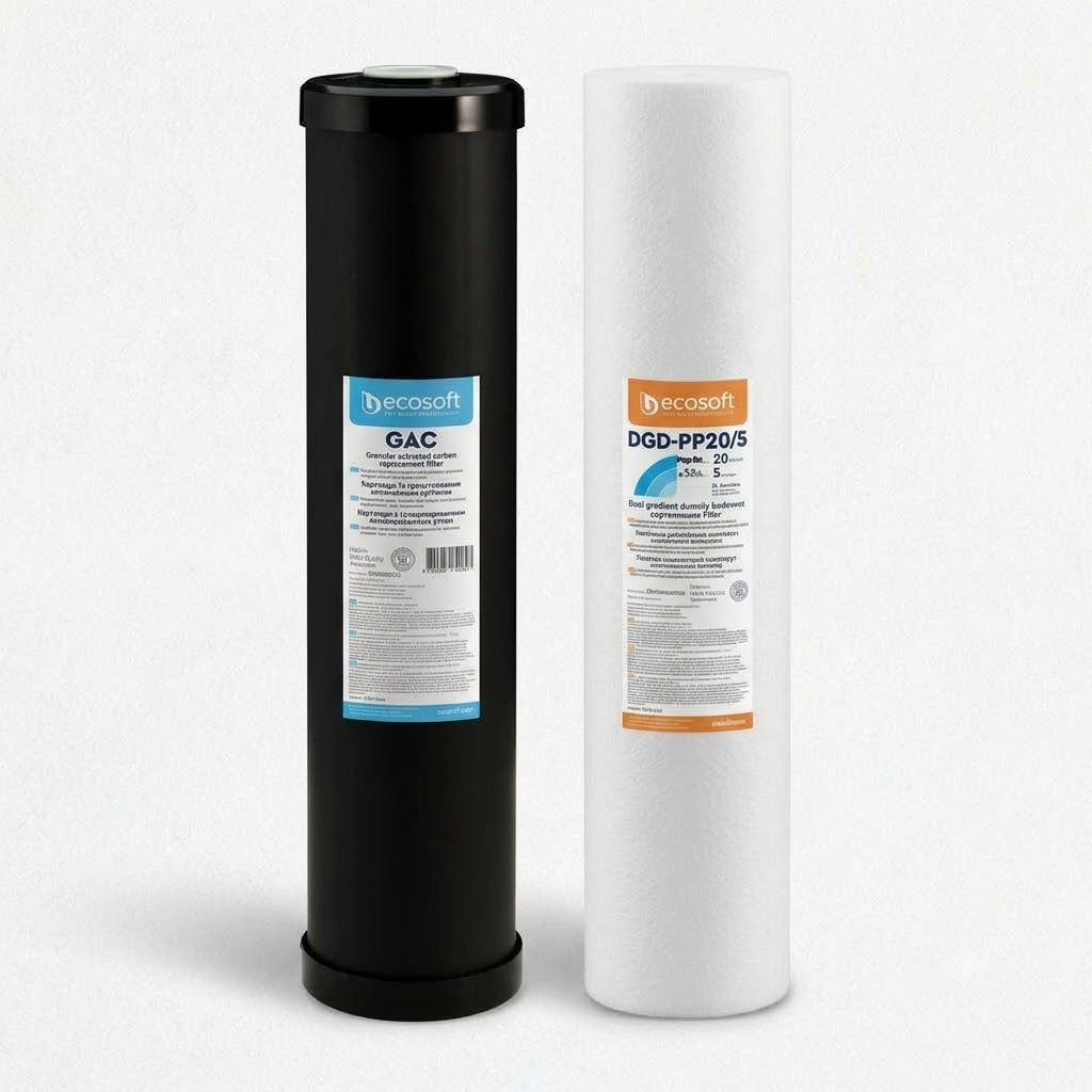 Ecosoft Aquapoint XL Duo Replacement Filter Set with sediment and chlorine cartridges for whole house water filtration