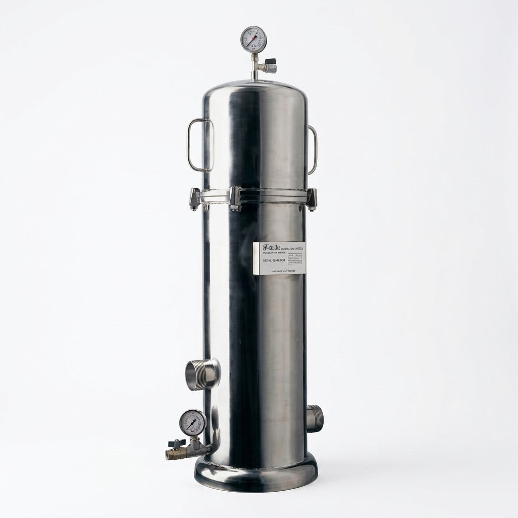 Pallas GEM Multi Round stainless steel 40-inch filter housing for high-flow industrial water filtration