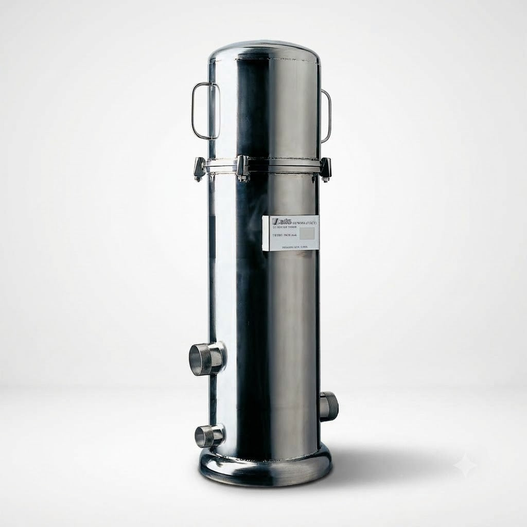 Pallas GEM Multi Round stainless steel filter housing for high-flow industrial water filtration with 40-inch cartridge capacity