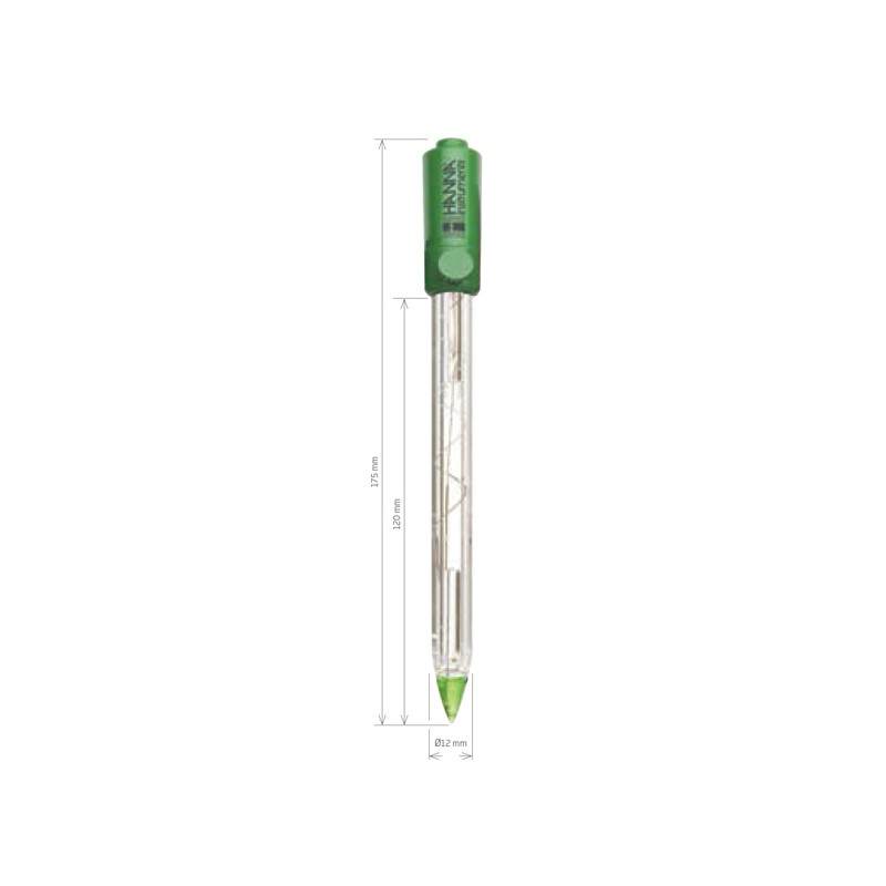 HI-10530 pH Edge Electrode with conical tip and 3.5mm connector for precise pH measurement in complex samples