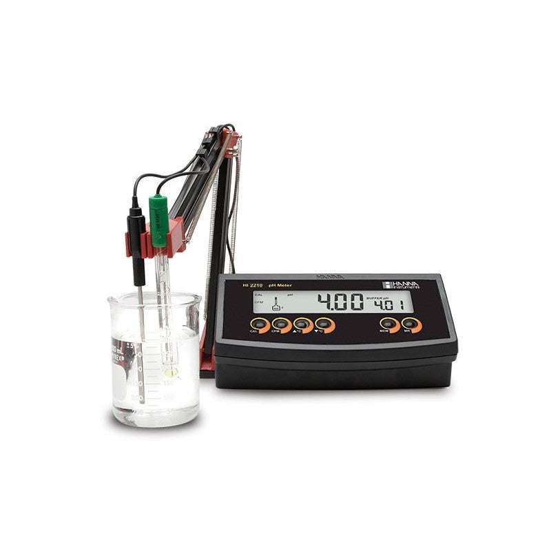 HI-2210 Benchtop pH Meter with pH Electrode and Temperature Probe