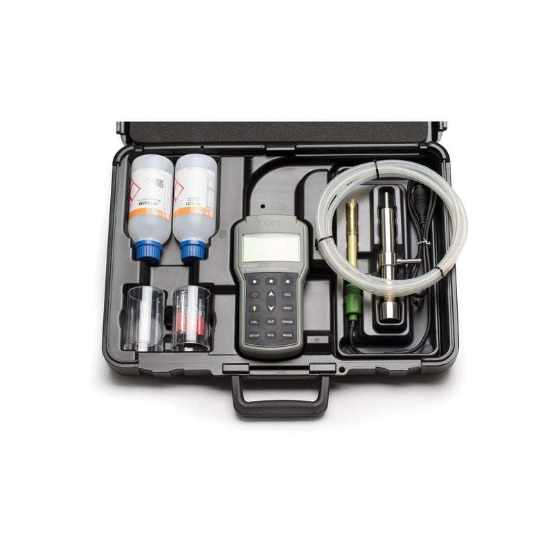 HI-98197 professional waterproof ultrapure water meter with platinum conductivity probe and stainless steel flow cell