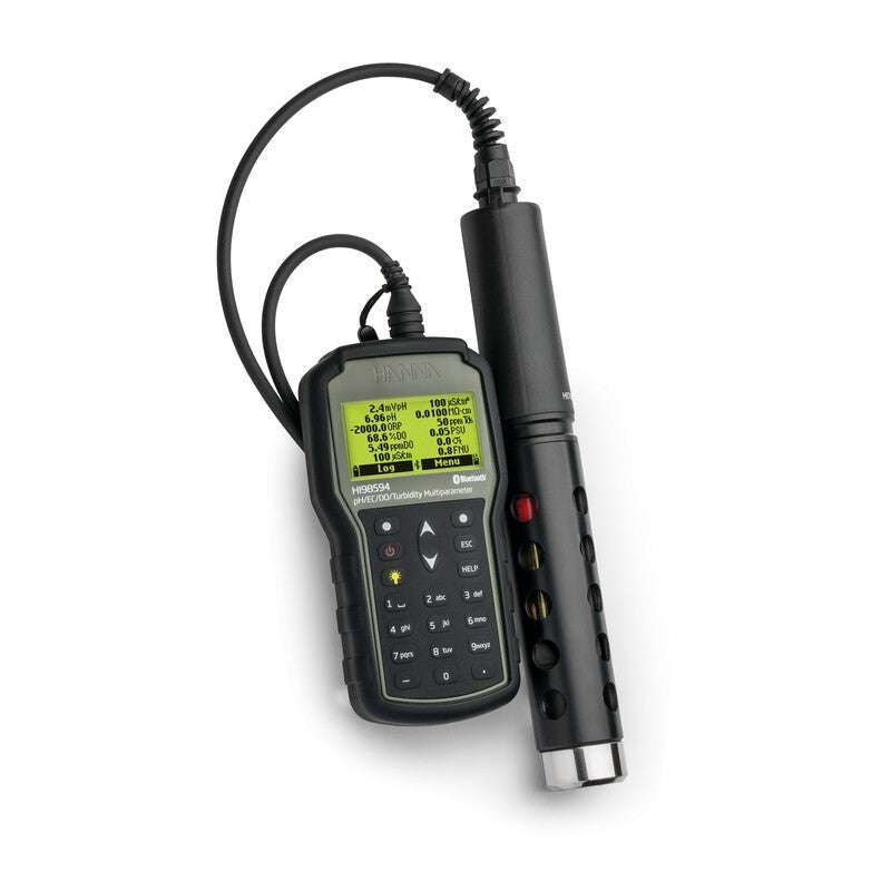 HI-98594 Multiparameter Meter handheld device with Bluetooth for water quality testing and rugged carrying case