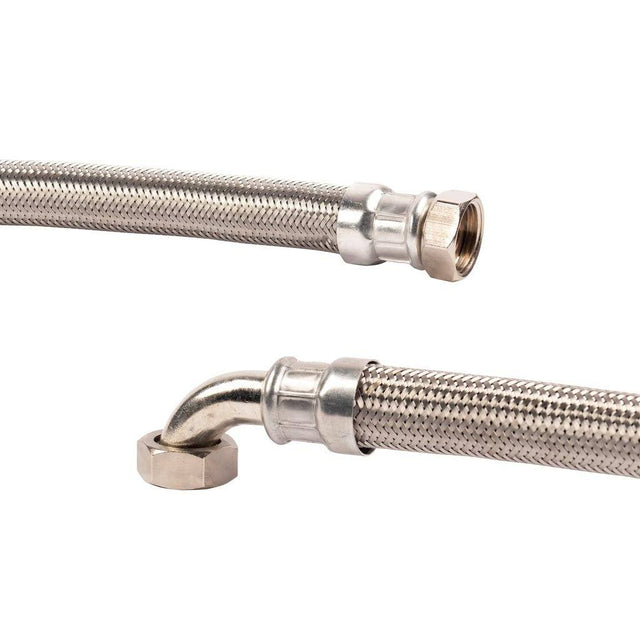 3/4" Female - 3/4" Female Elbow HSH Superflex Stainless Steel Hose 80cm DN20 Bore WRAS APPROVED