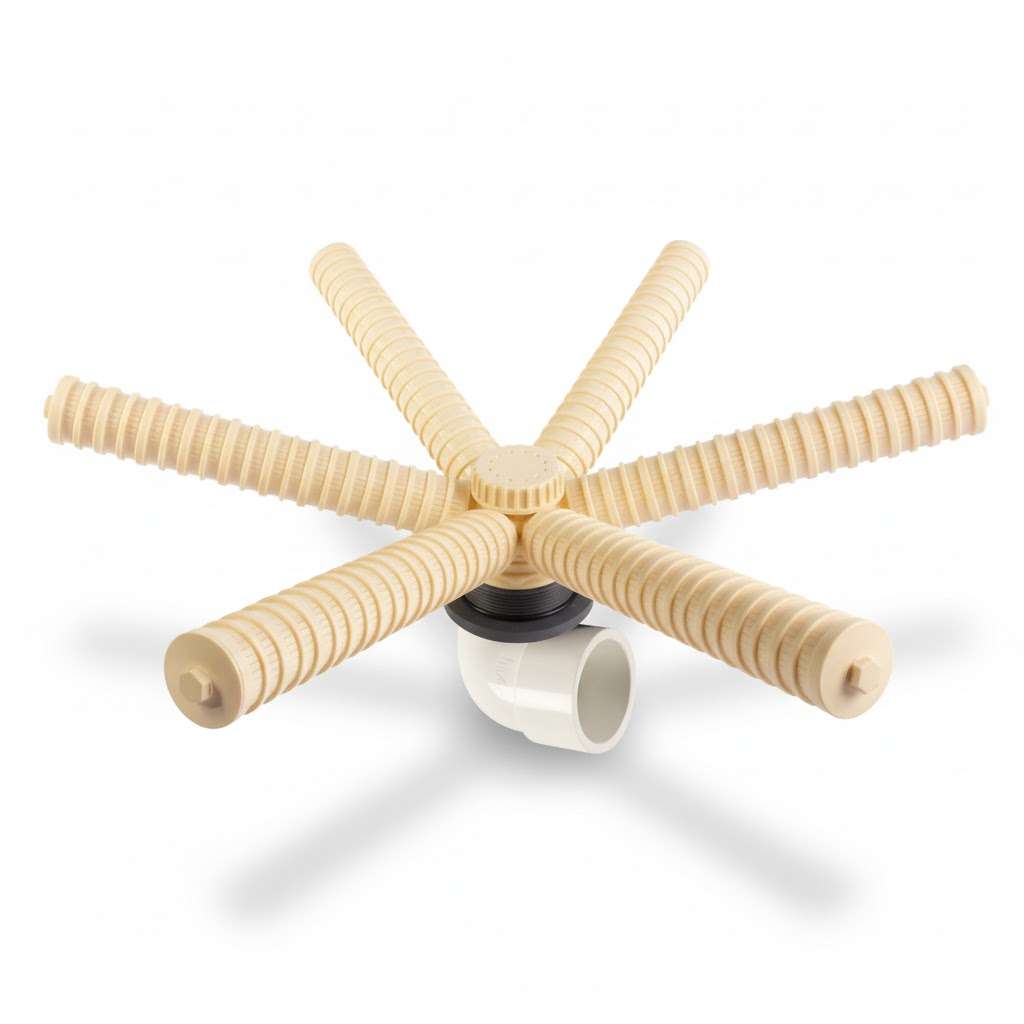 Lower Laterals 0.2mm with cream-colored ribbed plastic arms radiating from a central hub and white threaded connector.