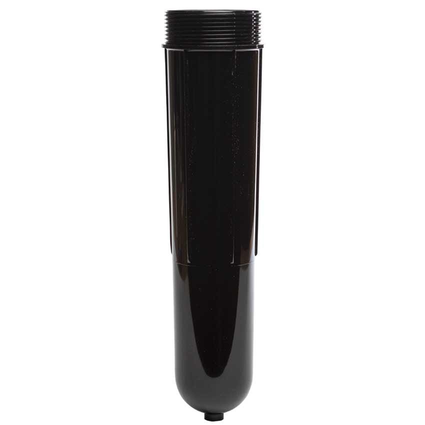Cintropur NW32 Black Bowl, glossy black cylindrical plastic filter housing with a threaded connector and rounded base.