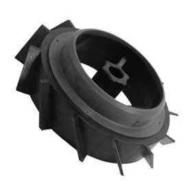Cintropur Centrifugal Vane, black molded plastic ring with a hollow center, radial fins and mounting tabs
