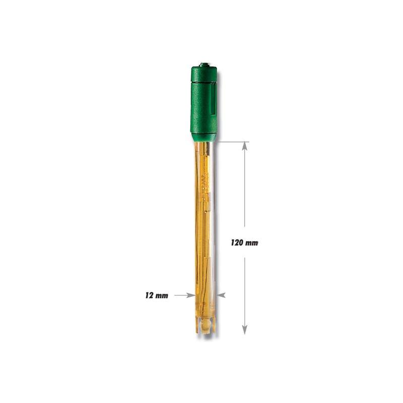HI-1230B durable plastic-bodied pH electrode with gel filling for accurate field testing and soil analysis