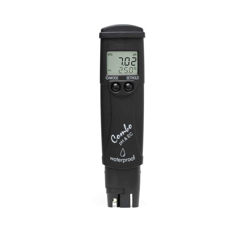 HI-98129 Pocket EC/TDS and pH Tester with waterproof design and large LCD display for accurate water quality measurement