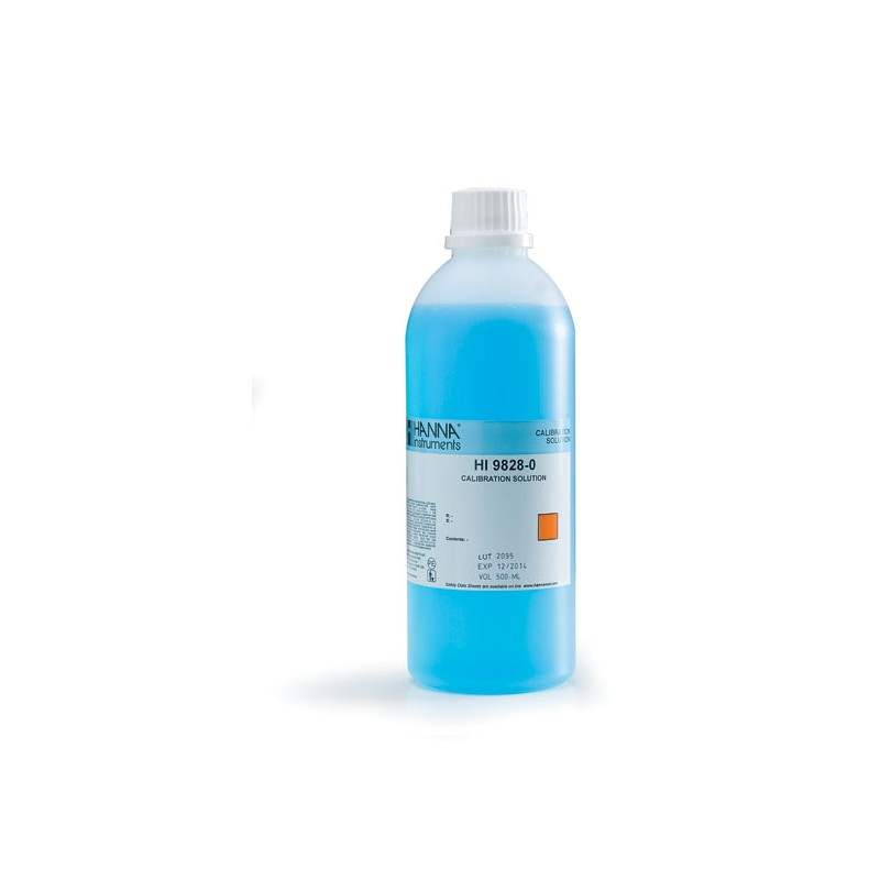 HI-9828-25 Quick Calibration Solution 500ml bottle for pH and conductivity calibration in the field
