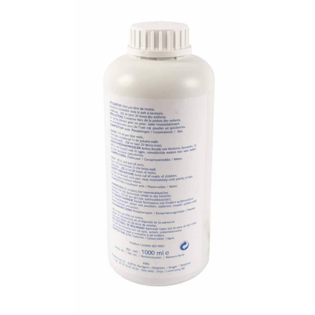 1 litre bottle of concentrated resin cleaner for ion exchange resin maintenance