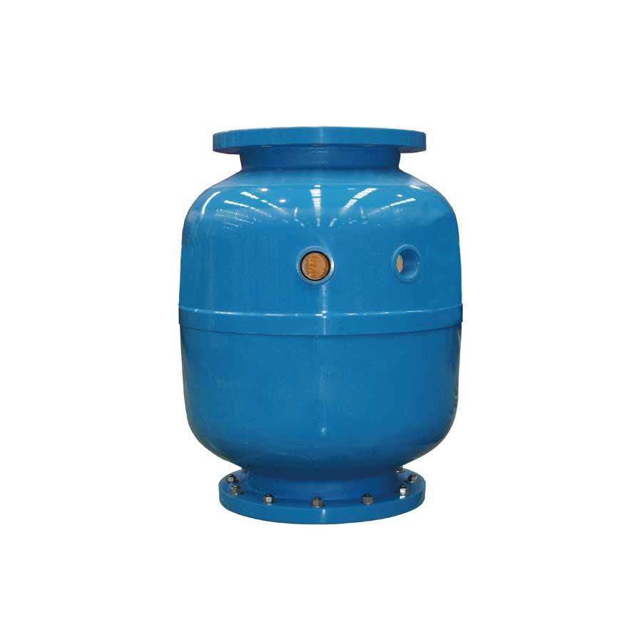 Calplas Media Trap industrial filtration unit made of reinforced GRP and PVC with steel support and threaded connections