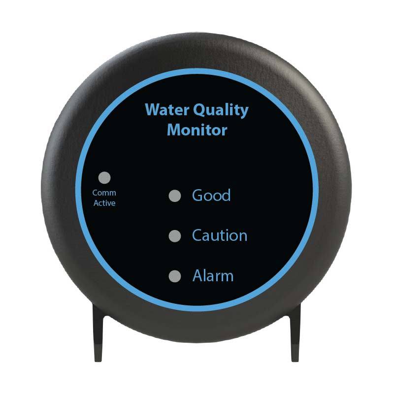 Atlas UV Sherpa remote water quality monitoring device with LED indicators and compact design
