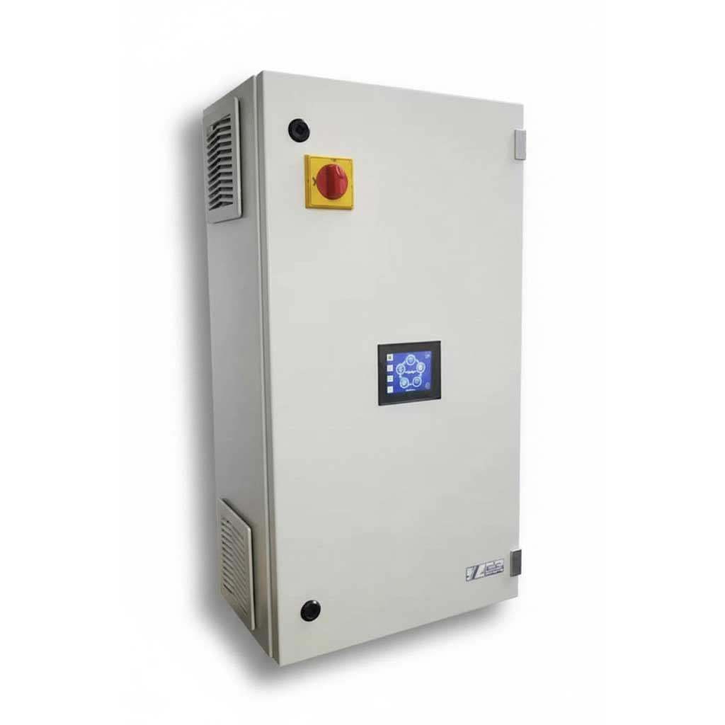 Sita HDPE Series UV System with a light gray metal control cabinet, blue digital display and red emergency stop button.