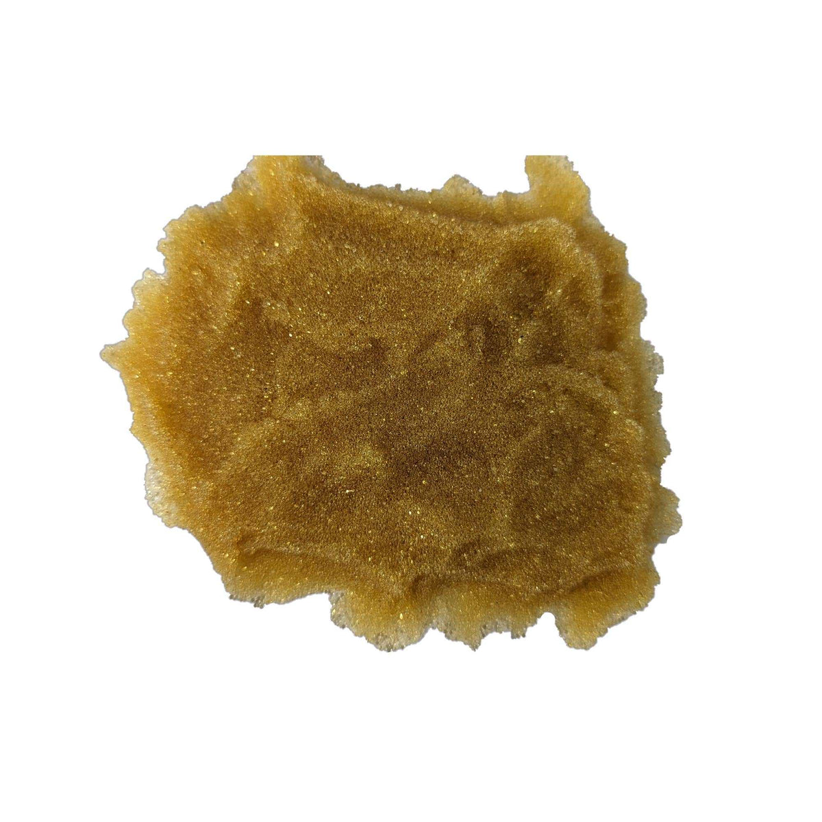 SPECTRUM SRDI Deionisation resin, golden-brown granular material with a fine, sparkling texture and irregular clumped shape.