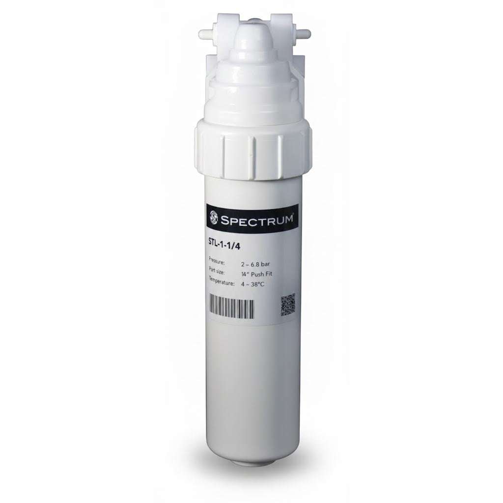 STL-1-1/4 : SPECTRUM White Standard Twist Lock Filter Body and Head 1/4"
