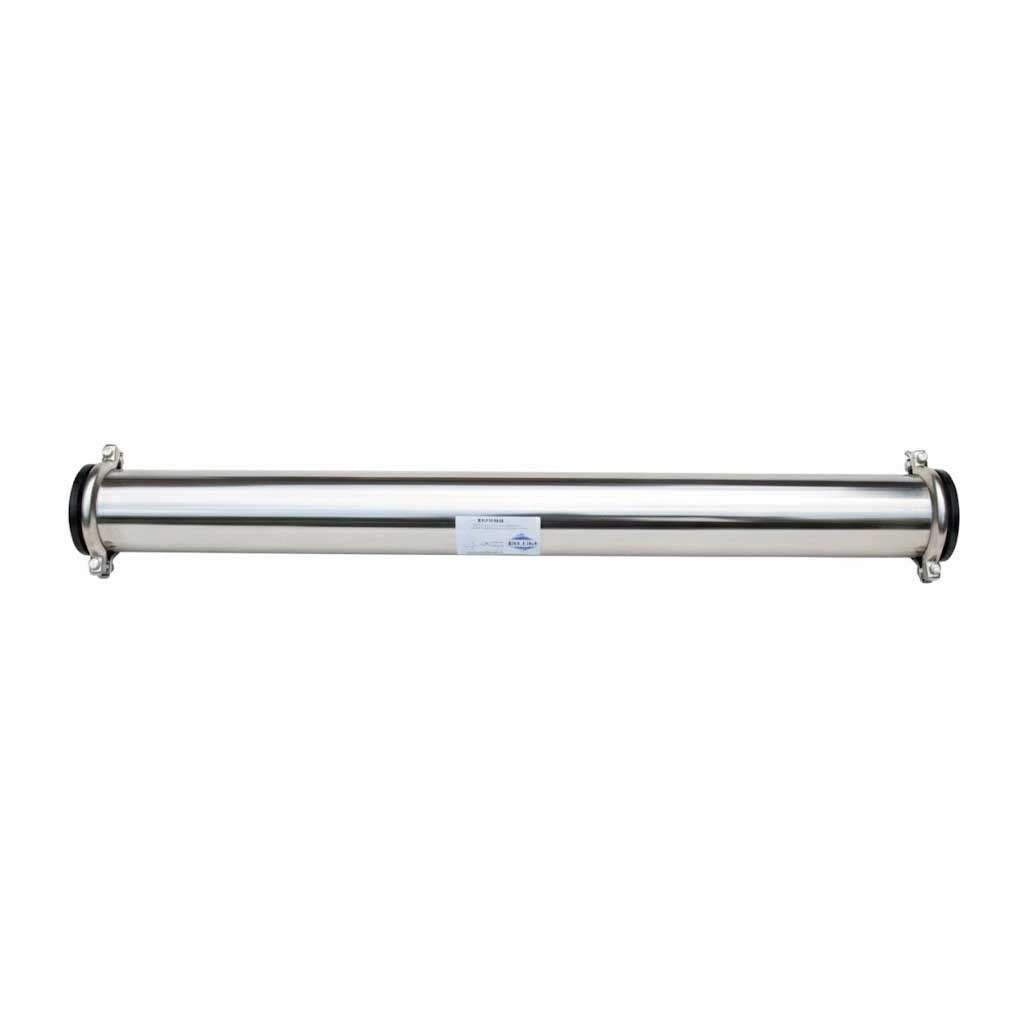 Stainless steel ROH-SS-4x40-1/2x3/4-V membrane housing for commercial reverse osmosis systems