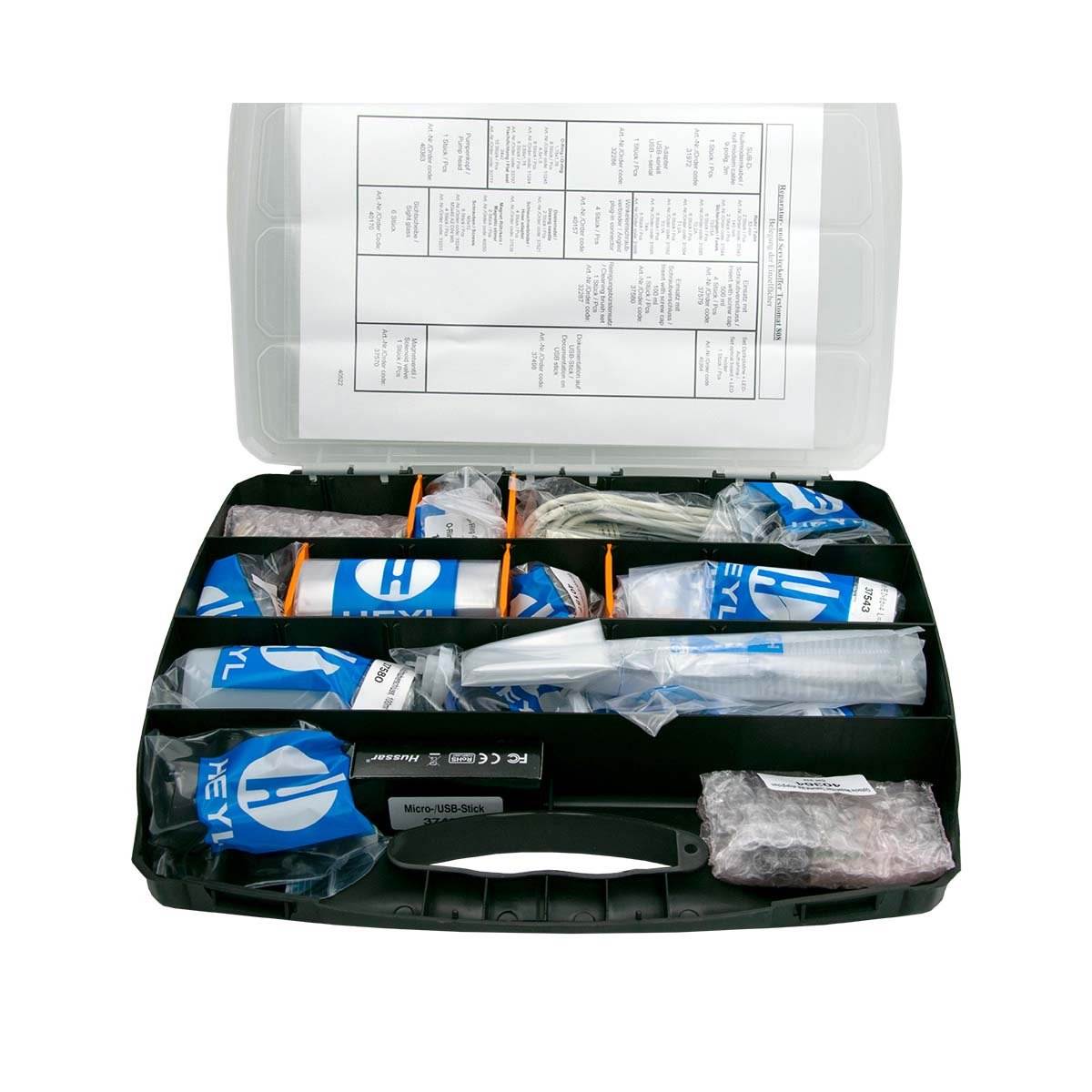 Testomat T808 Repair & Service Case with components for water analyzer maintenance