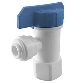 Residential Tank Ball Valve 1/4" Female to 3/8" Push Fit VV-BLP1438WJG | GAPS Water Treatment