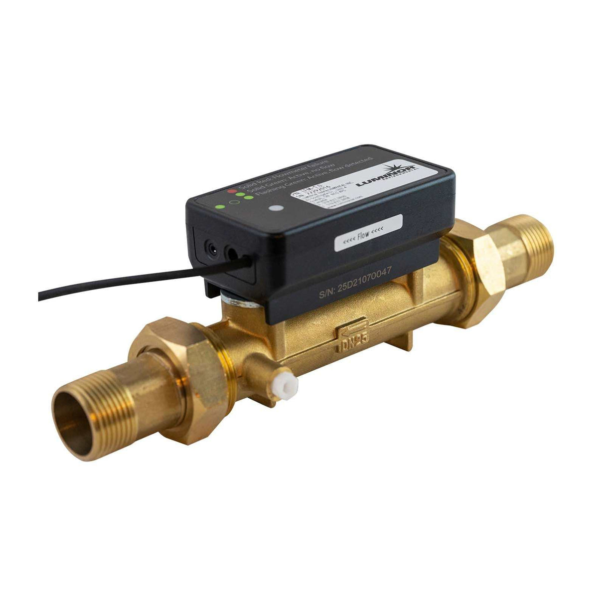 Atlas Ultrasonic Flow Meter installed on inlet pipe measuring water flow for UV system efficiency
