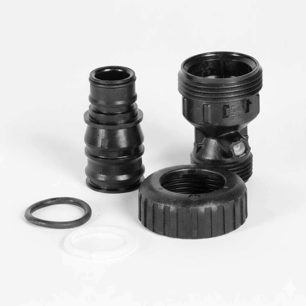 Clack V3008-02 WS1 Drain Fitting 1" Straight with Check Valve