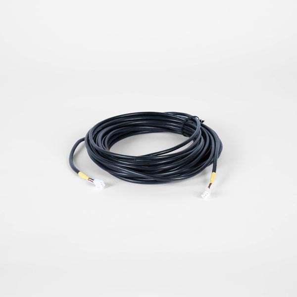 Clack V3475-36 WS2 System Connection Cord 36ft Yellow coiled on a flat surface.