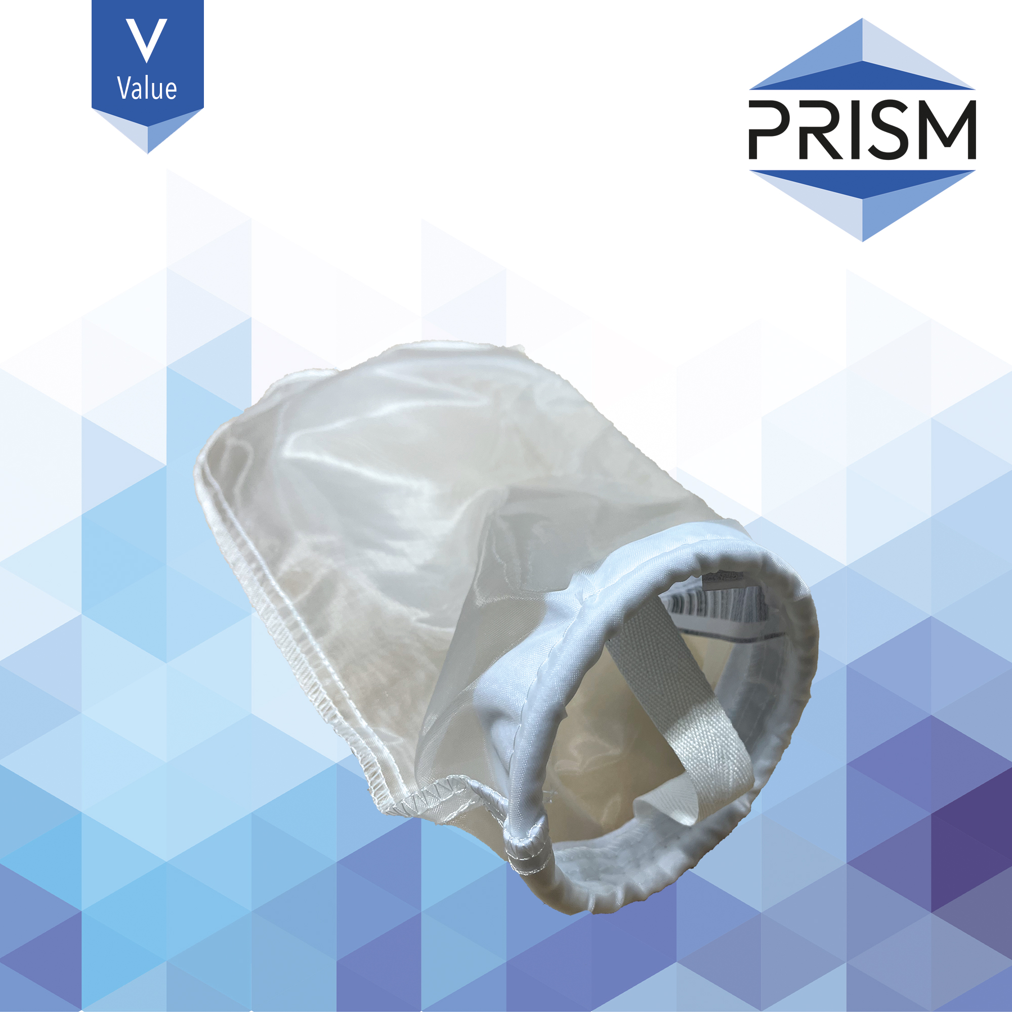 FB-NY-800-4x14-V    PRISM VALUE RANGE :  Bag Nylon 800 micron Size 4 Polypropylene Neck Ring