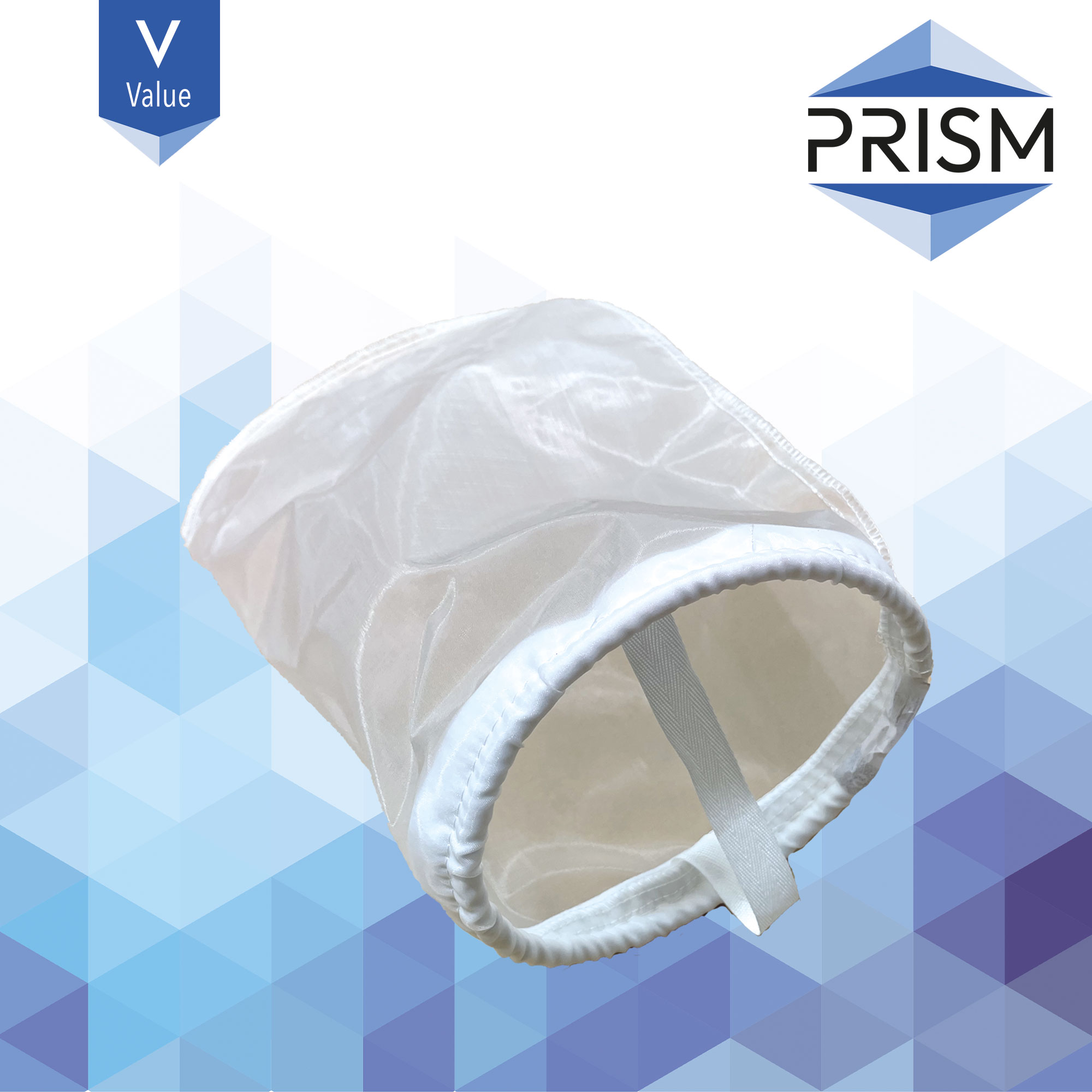 FB-NY-500-7x16-V    PRISM VALUE RANGE :  Bag Nylon 500 micron Size 1 Polypropylene Neck Ring