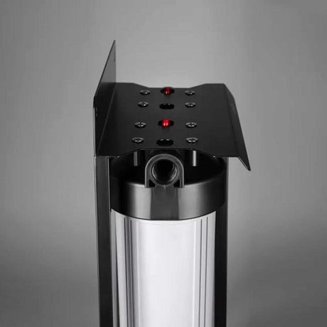 Ecosoft Aquapoint XL Duo whole house water filter with dual filtration and heavy-duty steel rack installed