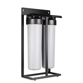 Ecosoft Aquapoint XL Duo whole house water filter with dual-filtration system and heavy-duty steel rack