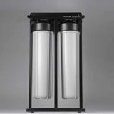 Ecosoft Aquapoint XL Duo whole house water filter with dual filtration and heavy-duty steel rack installed