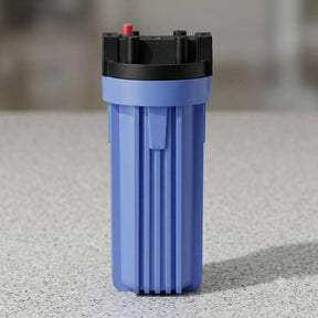 Pentair Pentek 2G Standard Housing 10-inch clear water filter housing with pressure relief button and versatile cartridge compatibility
