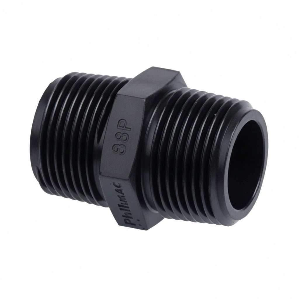 Philmac Plastic Nipple 3/4" BSP x 3/4" BSP durable plumbing fitting by GAPS Water Treatment