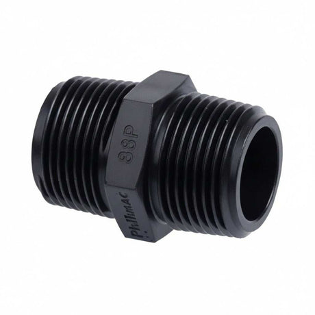 Philmac Plastic Nipple 3/4" BSP x 3/4" BSP durable plumbing fitting by GAPS Water Treatment