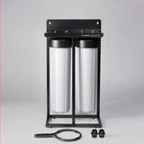 Ecosoft Aquapoint XL Duo whole house water filter with dual-filtration system and heavy-duty steel rack for clean water in small homes and cottages
