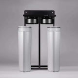 Ecosoft Aquapoint XL Duo whole house water filter with dual filtration and heavy-duty steel rack installed