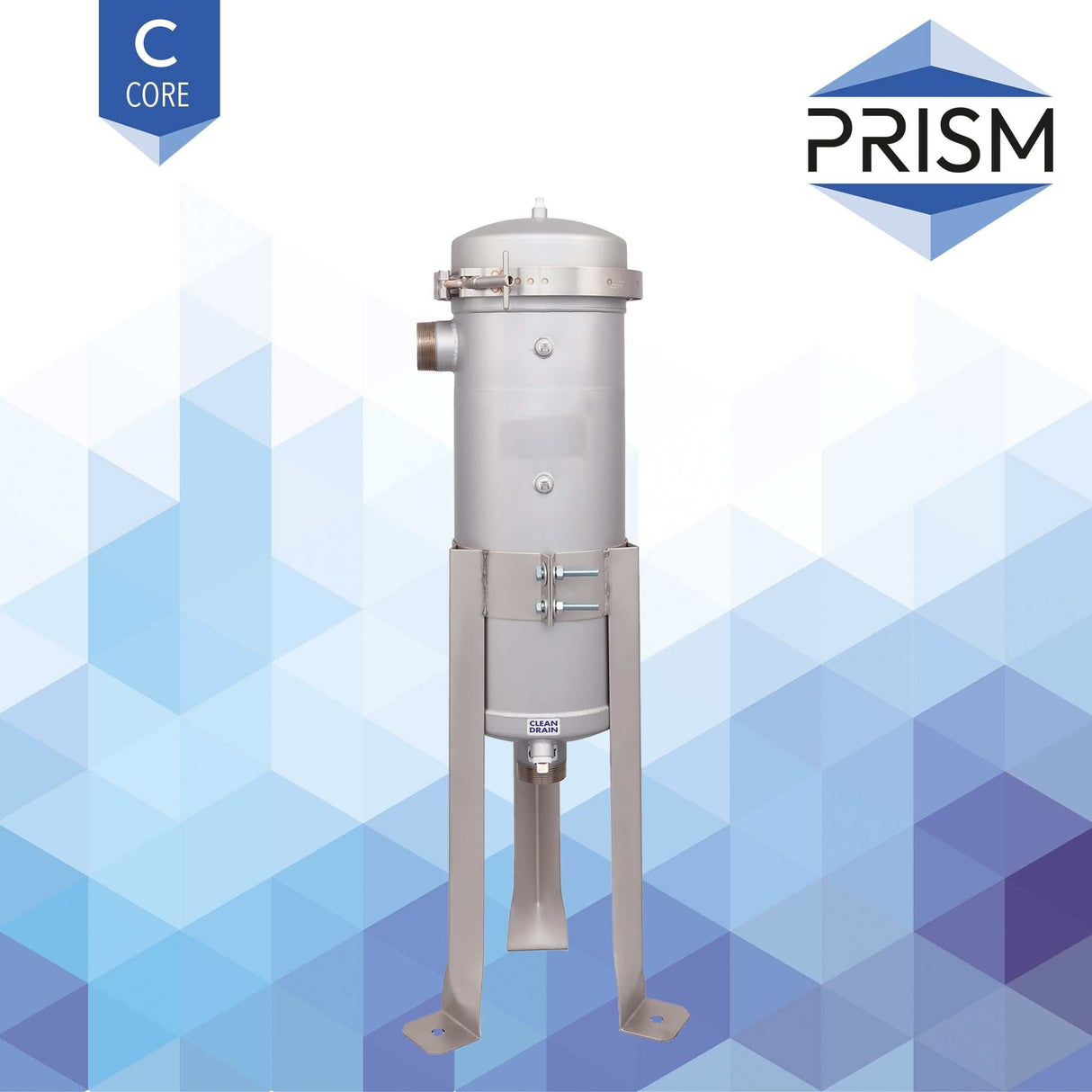 BH-SS-7x16-2-B-C  PRISM CORE RANGE : Bag Housing Stainless Steel 1 Round Size 1 2"BSPT-M